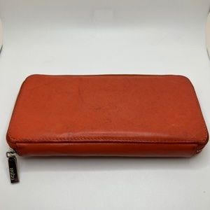 Authentic HOBO Melon Leather Wallet with Silver Zipper